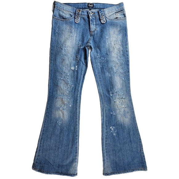 DOLCE & GABBANA Vintage Flare Stretch Jeans Sz 26 Made In Italy - Picture 1 of 10